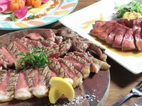 A5ランク黒毛和牛『最高級』仙台牛・ブラックアンガス牛【Tボーンステーキ】のWメイン【全5皿】　3時間飲み放題　￥6,000