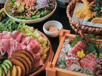 【大皿】春野菜と牛肉の旨辛陶板コース　5000円　2時間飲み放題つき