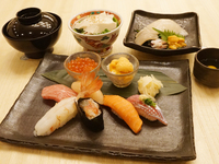 【ランチ90分制専用】握り8貫×いかそうめん『政寿司セット』～いかそうめんも寿司も両方食べたい！っていう欲張りなそんなあなたへ！