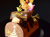 C:ショコラキャラメル（ロールケーキ型 12cm × 8cm）