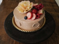 【Xmas】【チョコクリーム】チョコのお花のデコレーション４号