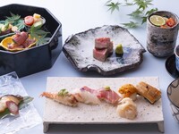 【ディナー】 祇園コース(メインに銀鱈西京焼・炭焼き和牛、おまかせ寿司コース）