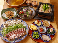 国産鶏のせいろ蒸し×おばんざい大皿7種盛合せなど全13皿　2時間30分飲み放題付き 5400円