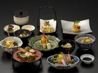 Meal upgrade Autumn Kaiseki: 10-course meal featuring salt-grilled sweetfish, Kyoto cuisine, and the beauty of nature, paired with Japanese beer