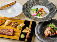 ◇◆琥珀コース◆◇【ディナー】ホタテ・旬の魚と黒毛和牛ロースステーキを堪能