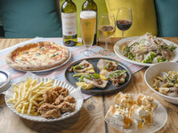 10/1スタート【両国テラスのスタンダードパーティプラン】前菜～パスタ＆ピッツァ～メインまでお料理全6品＋自分で注げる生ビール2種＆樽生ワイン6種含む飲み放題120分（L.O30分前付き）！