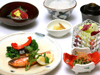 Salmon steak lunch set meal