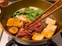 Gassan Wagyu Sukiyaki (serves 2) / Enjoy sukiyaki made with the finest rib roast beef from Nishikawa Town, Yamagata Prefecture.