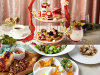 [Lunch ☆ Afternoon] Strawberry and chocolate afternoon tea with a 6-item stand! 8 dishes and 5 plates including "Grilled beef skirt steak & chicken thigh churrasco x cheese risotto"