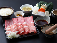 "Manager's Recommended Full Set" + Pickles + 80g of A5-rank Matsusaka beef thigh + Choice of 2 types of meat (40g each) + Seasonal vegetables + Rice (Free refills) + Soup + Dessert + 1 drink included!