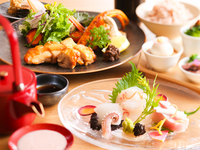 [ Weekends and holidays only ] Local Chicken & Sashimi Lunch Course