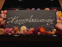 【Birthday Plan】乾杯スパークリングワイン＆メッセージプレート付きの特別コース