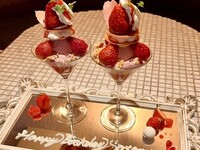 お祝いプレートプラン　パフェの料金＋1100円でご用意いたします。