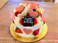 [Reservations can be made until May 18th] 🍓🩷Strawberry special cream🍓+heart chocolate🩷(No. 4 12cm) for 2-3 people [Basic shape🍓+heart chocolate🩷] [4,843 yen excluding tax]