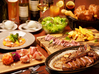 【★4名様～　フリードリンク90分付　 T-bone＆フィレステーキコース