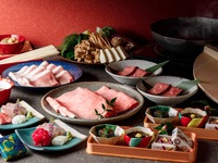 Noto beef premium, specially selected Yamagata black beef and Noto pork shabu-shabu course