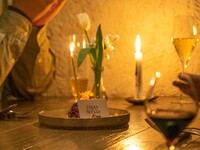 Signature Course ＋Anniversary プレート　乾杯スパークリング