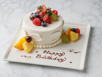 【オプション】生クリームデコレーションケーキ3号（メッセージプレート付）