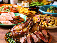 [Luxurious time] Grilled to perfection! Premium plan of beef steak and chicken leg ☆ All-you-can-drink included