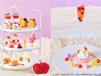 土日祝【ステッカー＋フローズンパンチ＋ハローキティのピーチメルバ付】『ハローキティ プリンセスアフタヌーンティー ★オリジナルステッカー付