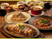 【豚×鶏Wメインプラン】心行くまで満喫♪当店自慢の料理を贅沢に全11品『3時間飲み放題付』　5,500円