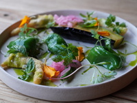 Pike conger and summer vegetables + non-alcoholic pairing