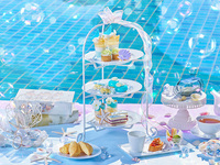 【 平日通常席 カフェフリー】マーメイドブルー アフタヌーンティー〜トロピカルサマー〜　ぷるんとじゅわっとジューシー桃パフェ付！