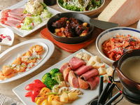 【料理のみプレミアム】[フランス産本格ラクレット]＆[スイス産特製フォンデュ]や世界各国のチーズ料理[9品]大満足プラン♪　4,500円