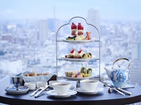 Afternoon tea with sparkling wine toast