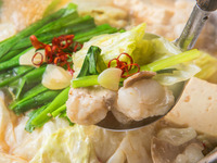 【秘伝-3時間飲み放題付】国産牛もつ鍋と炭火焼鳥、馬刺しなど全10品5,000円(税込)