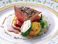 Grilled Wagyu beef fillet with seasonal vegetables