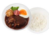 Hamburger Steak with Pineapple Hashed Beef Sauce and Soft-boiled Egg.