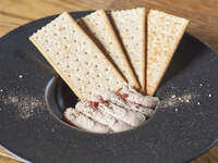 Homemade liver pate with crackers