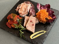 Assortment of 5 types of appetizers - Prosciutto and 4 recommended types -