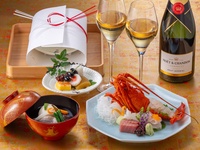 [Keifuku] Toast with champagne and dessert with optional message