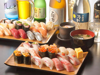 All-you-can-eat high-class sushi and drink (for men) 6,600 yen