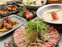 【お食事コース】京都ポークのしゃぶしゃぶ、若鶏の京しば漬タルタル南蛮など全8品