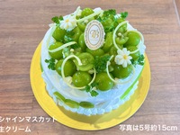 【8月15日受取分よりご予約可能】🟢🍇シャインマスカット生クリーム🟢🍇(6号サイズ,約18cm)約6~8名様前後用【税別7,406円】