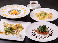 【ランチコースA】前菜・パスタ・選べるメイン・デザート・コーヒー付き（全４品）〜