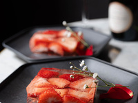 Strawberry and champagne terrine