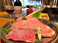★乾杯ドリンク付【葵C】一頭買い『鹿児島県 黒毛中山牛』と魚介の鉄板焼きコース