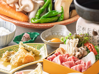 【秋の収穫祭ランチWEB割】近江牛すき焼き付き～天麩羅食べ放題～　　　（ランチ90分制）