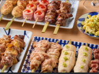 全種類の串を食べたい！！沢山飲みたい！！【百鳥名物　串お任せ12種　2時間飲み放題付き】7,500円(税込)