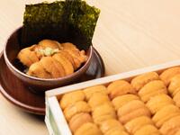 [Special Sea Urchin Double Course] Includes Hokkaido sea urchin (extra large portion) / Chef's choice course of 20 dishes made with seasonal ingredients (12 nigiri sushi, 7 appetizers, and soup)