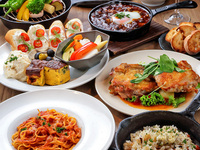 【简单】自制意大利面和意大利面、炸鸡薯条等经典简单套餐◎8道菜品3,980日元（附无限畅饮）