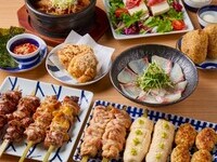 【百鳥の贅沢コース・料理のみ】5,000円(税込)　炭焼き5串の盛合せをメインにいいとこどりしてます【全11品】