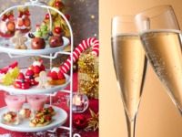 【土日祝】2時間カフェフリー★スパークリングワイン付き★苺づくしのクリスマスフェスティブアフタヌーンティー