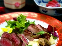 【夜景×仙台名物厚切り牛タンと仙台牛モモ肉が愉しめる彩り会席】　嵯峨　