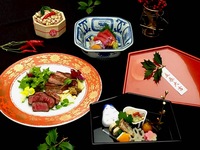 【個室確約！！】個室プラン 仙台名物牛タンと仙台牛モモ肉が一緒に愉しめる彩り会席　嵯峨