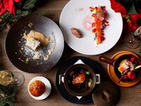 12月限定！表参道イルミネーションテラス　温かいパイスープからロッシーニスタイル　煮込みハンバーグ